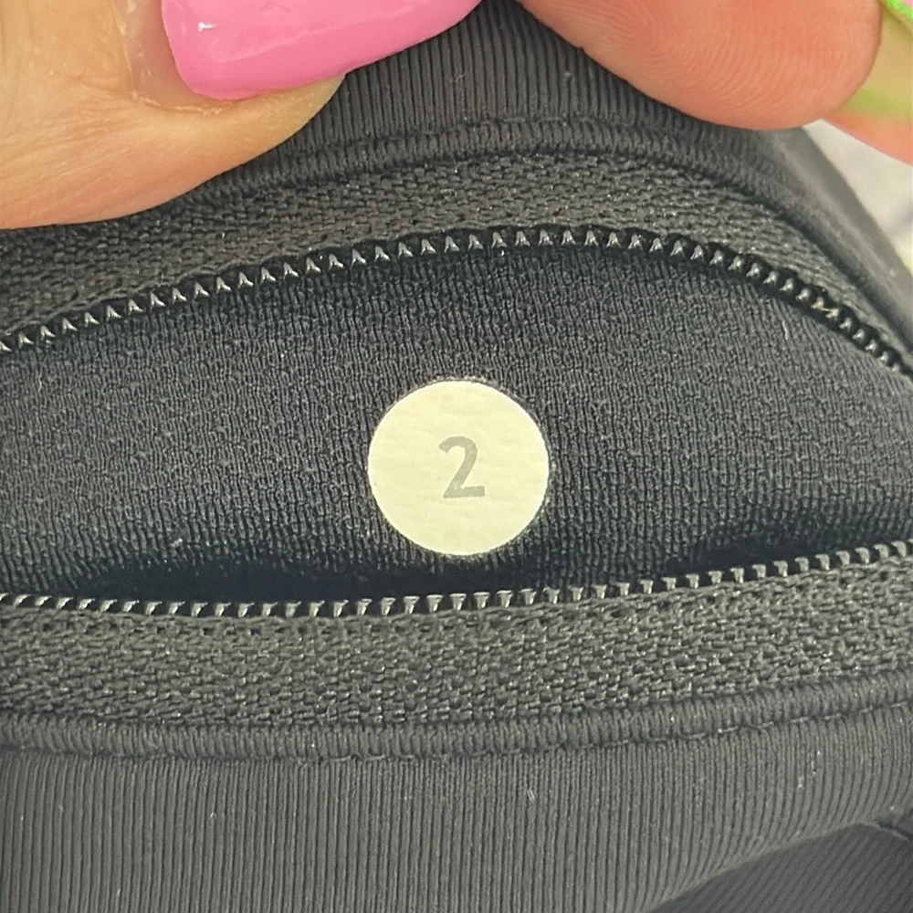 LULULEMON Run Inspire Crop II Block-It Pocket Black Size 2